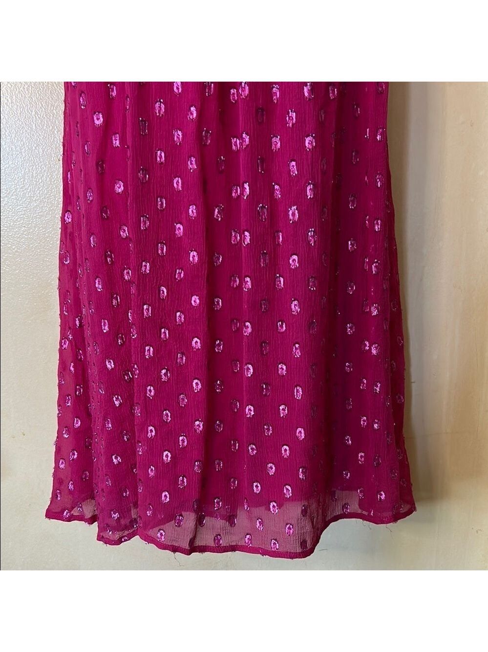 Ella Moss Fuchsia Silk Sparkly Sundress size S - Picture 4 of 13